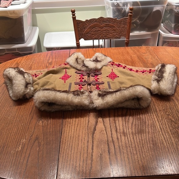 Anthropologie Plenty By Tracy Reese Embroidered Wool With Faux Fur S - Picture 6 of 11